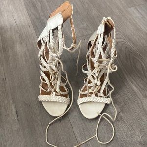 Charlotte Russe White Lace Up Heels